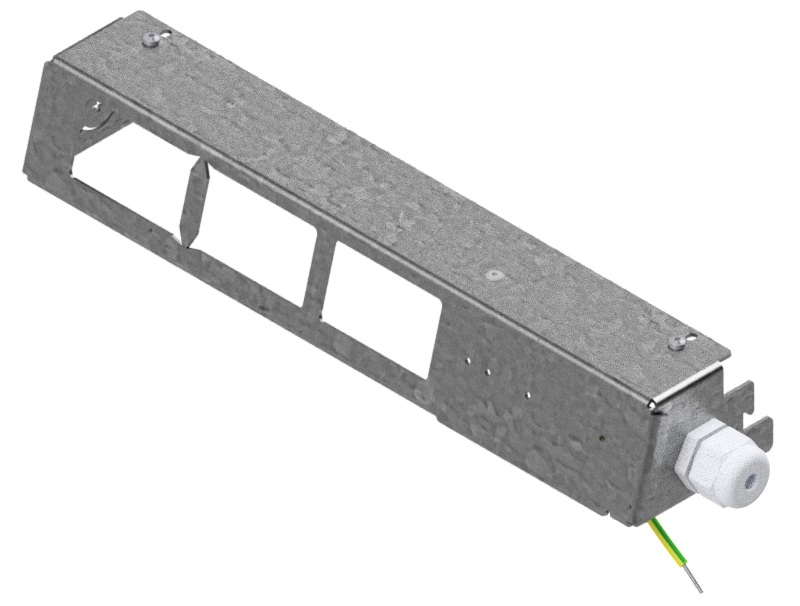 Produktbild UBK 100 500  -  Steckdosen-Satellit inkl. KV für 3x FLF horizontal, leer, zu Unterflur-Bodenkanal UBK 50